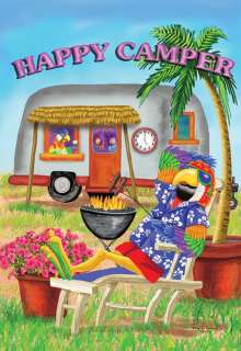 Happy Camper Parrot Flag Mini or Large  