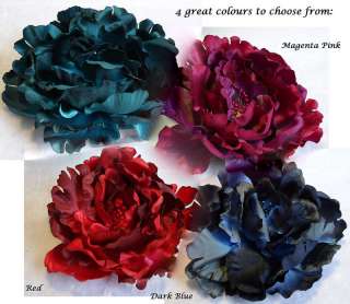 Large Fabric FLOWER HAIR CLIP CORSAGE PIN Colour Choice  
