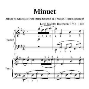  Minuet Boccherini Easy Piano Sheet Music Luigi Boccherini Books