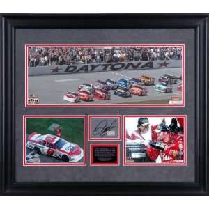 Autographed Dale Earnhardt Jr. Picture   Daytona 500 Framed Panoramic