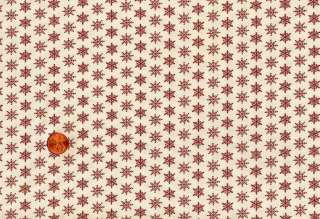 LET IT SNOW RED FLAKES ON NATURAL CHRISTMAS FABRIC  