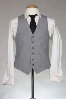 Vintage Mod Gray Pinstripe Indie 3 Piece Wool Suit 39  
