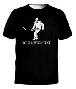 Custom Personalized Hockey Player Text Jersey T Shirt  