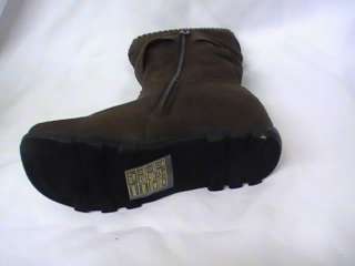 Girls Brown Suede Boots w/ Sock Trim AN# Youth Sz 4  