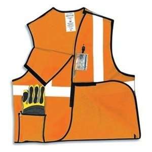   ANSI Hi Viz Orange Break Away Solid Safety Vest
