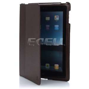     BROWN LEATHER CASE COVER WITH STAND FOR APPLE IPAD 2 Electronics