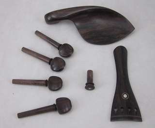 Rosewood 7 Piece Violin Fitting Set + FREE Clamps.  