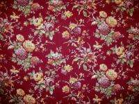 Large Floral Print Burgundy Fabric Portfolio Textiles  