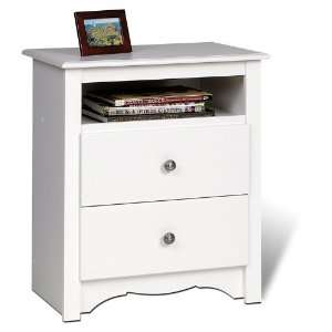   Monterey 2 Drawer Tall Nightstand with Open Cubbie Furniture & Decor