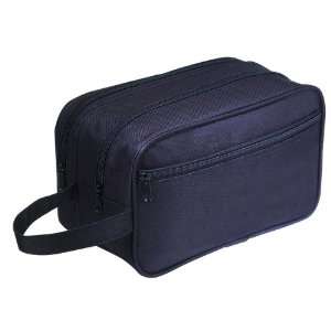  Black Double Zippered Vacation Travel Kit Case Office 
