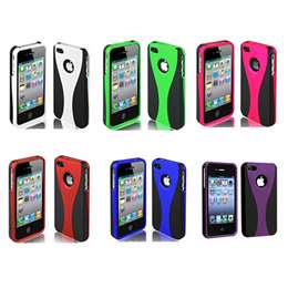 Black Green Hybrid Case Cover for Apple iPhone 4 4G AT&T Accessory 