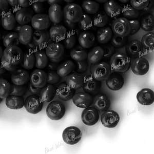 1380pcs Black Round Wooden Spacer Charm Wood Bead WB009  