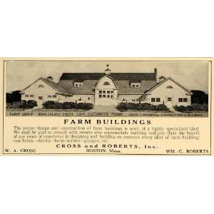 1924 Ad Real Estate Farm Building Cross Roberts Boston   Original 