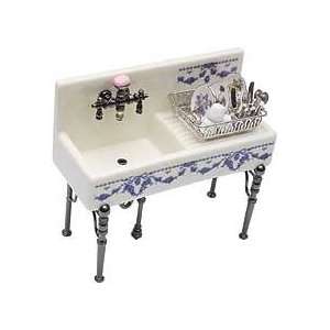  Miniature Fancy Kitchen Sink with Filled Dish Drainer sold 