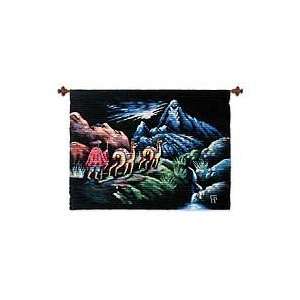  NOVICA Wool tapestry, A Walk in the Andes