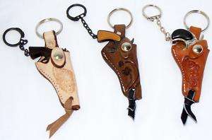 in 1 Key Chain Set Cute Toy Gun and Leather Holster  
