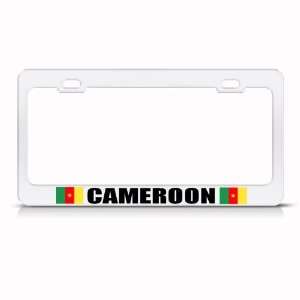 Cameroon Flag White Country Metal license plate frame Tag Holder