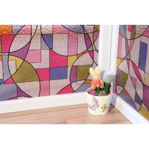  Abstract   Static Cling Decorative Window Film   35 in By 