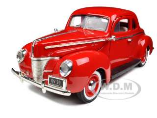 1940 FORD DELUXE RED 118 DIECAST MODEL CAR  