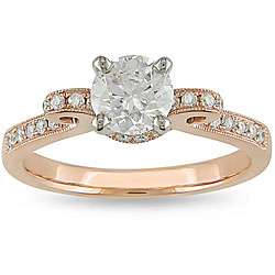 14k Pink Gold 1ct TDW Diamond Engagement Ring (G H,I1 I2)   