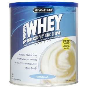 Biochem Sports 100% Whey Protein Powder, Vanilla, 27.8 oz (Quantity of 