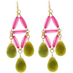 NEXTE Jewelry Genuine Green Jade Dangle Earrings  