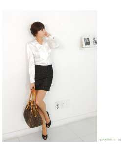 Romantic blouse, satin ribbon, shirt, Korea, A005170  