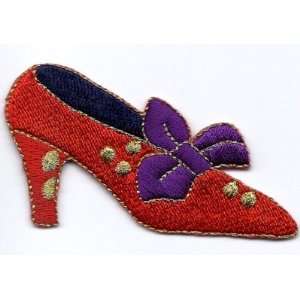 BUY 1 GET 1 OF SAME FREE/Red Hatters/Red, Gold & Purple Shoe  Iron On 