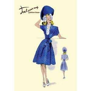  Vintage Art Summer Polka Dot Dress and Hat   08204 6