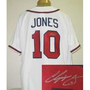 Chipper Jones Atlanta Braves MLB Hand Signed Authentic Style White 