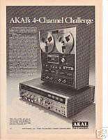 1974 Akai 4 Channel reel to reel Tape Deck Ad  