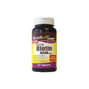  Mason Vitamins Super Biotin 5000 mcg, 60 tablets Bottle 