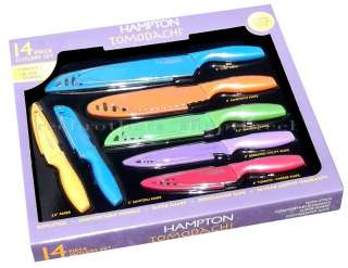   Tomodachi 14 piece Non Stick Cutlery Kitchen Knives Set Multi Color