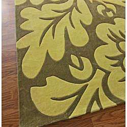 Hand tufted Alexa Pino Collection Floral Yellow Rug (5 x 8 