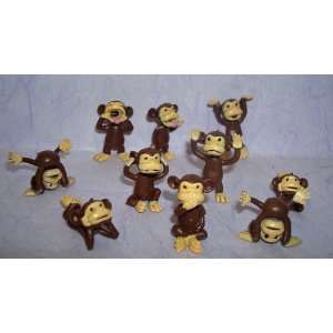  100 Monkey Figures Tiny Plastic Monkey Figures Party 