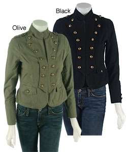 Aziz Womens Military Jacket with Buttons  
