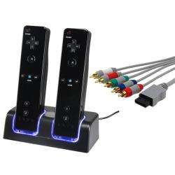 Dual Charging Station/ Component Audio Video Cable for Nintendo Wii 