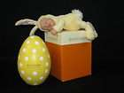NWT Anne Geddes Yellow Plush Baby Bunny Doll In Egg Newborn RARE