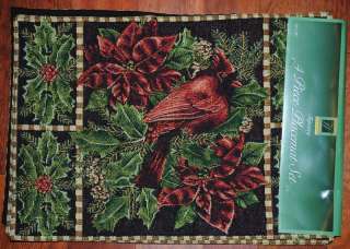 Set of 4~Cardinal Placemat~Christmas~Winter~Holiday~NEW  