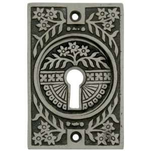 Flower & Fan Design Pocket Door Pull With Keyhole Antique 