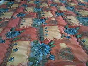 Tuscany BEDSPREAD available all sizes   burnt sienna, blue & green 