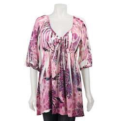   Irresistible Womens Sublimation V neck Baby Doll Top  