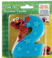 ELMO #2 SECOND 2ND BIRTHDAY CAKE TOPPER DECORATION CANDLE NEW  