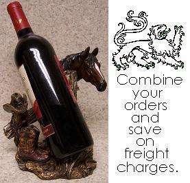 Wine Bottle Holder and/or Decorative Sculpture Home on the Range 