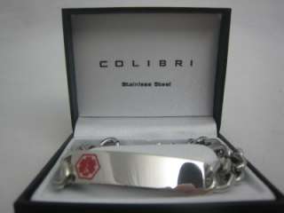 New Colibri Engravable Stainless Steel Medical Bracelet  