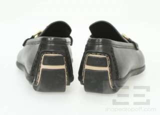 Gucci Black Leather & Brass Horsebit Loafers Size 7.5B  