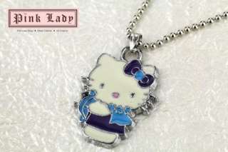W175 Cute Purple Style Kitty Pendant Charm Necklace  