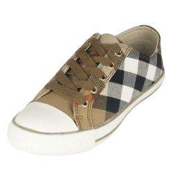 Burberry Womens Beige Check Sneakers  