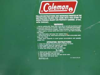 COLEMAN 2 BURNER PROPANE CAMPING STOVE USED BUT WORKS WELL CAMPSTOVE 