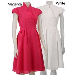 Calvin Klein Womens Cotton Wrap Dress  